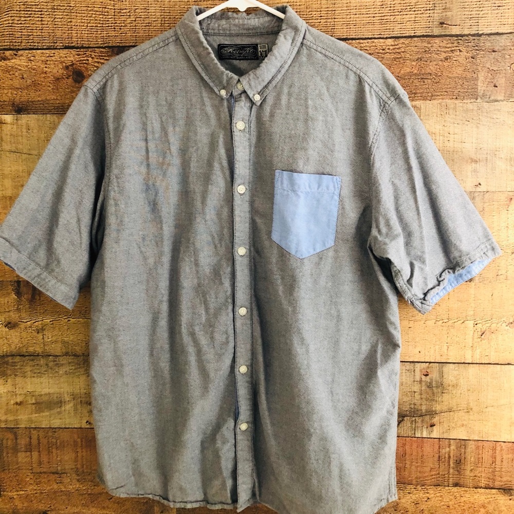 Retro fit Light grey button down shirt
